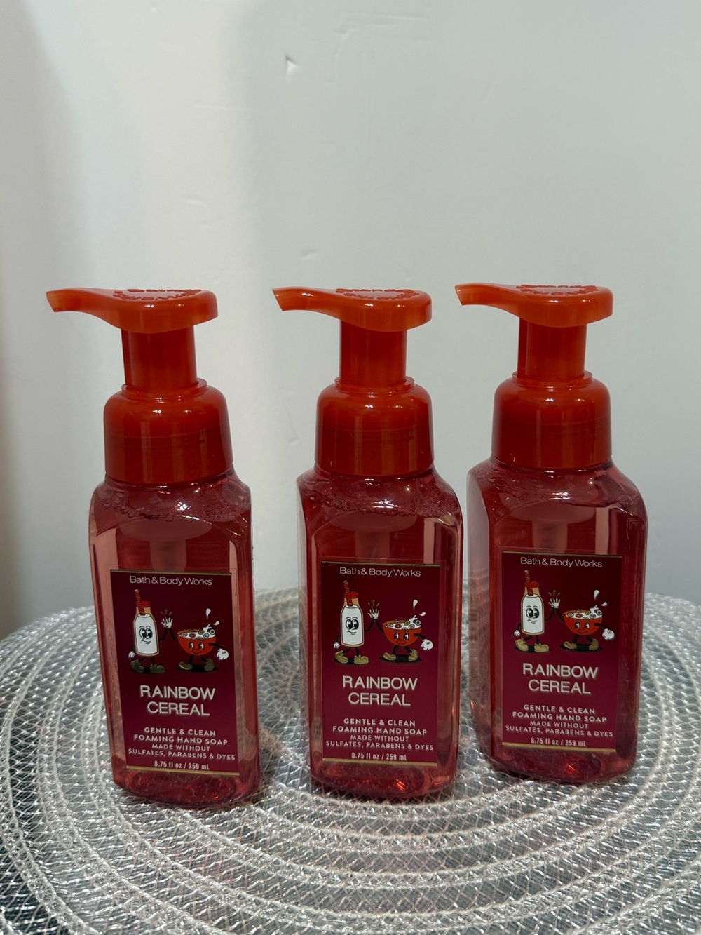 BBW Rainbow Cereal Foaming Hand Soap Set of 3 NWT